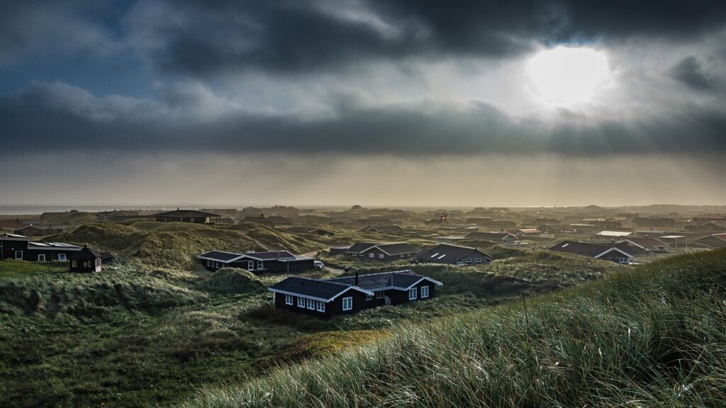 Sommerhuse ved dansk strand